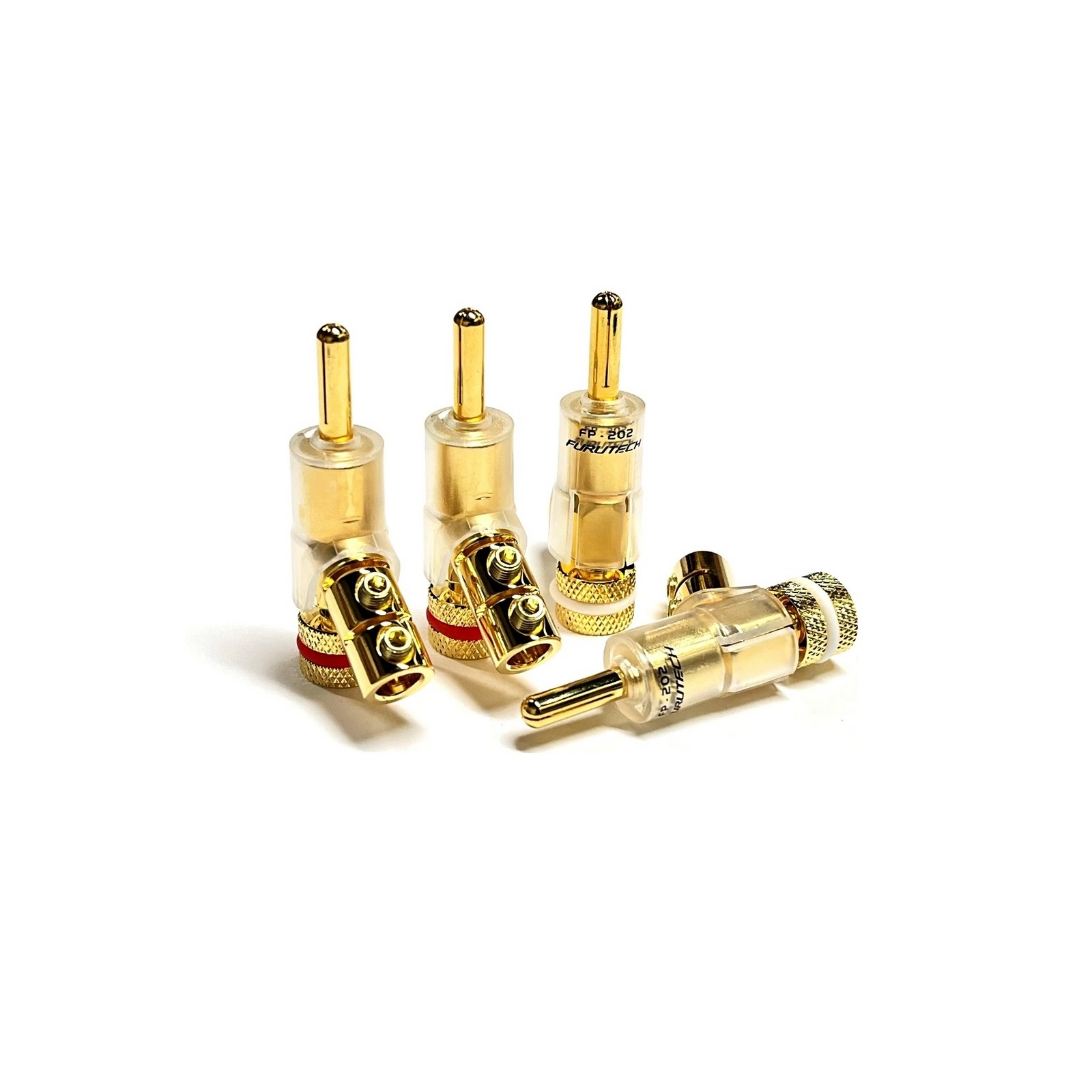 FP-202(G)S4 High Performance 24K Gold Plated Locking Banana Connector (Set of 4)
