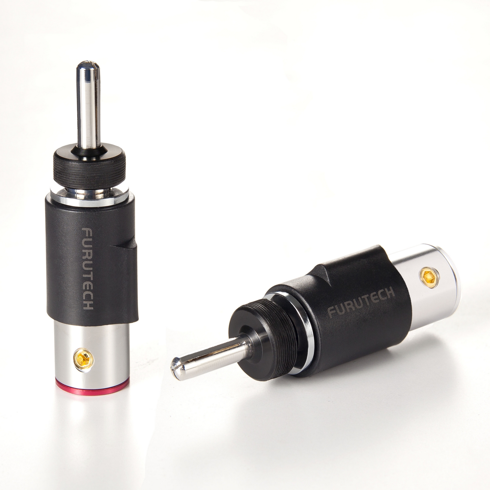 FT-212(R)S4 High Performance Rhodium Plated Locking Banana Connector (Set of 4)